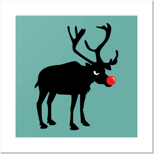 Angry Animals: Rudolph the red nosed Reindeer Wall Art by VrijFormaat